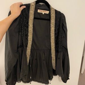 Black & Gold Free People Jacket